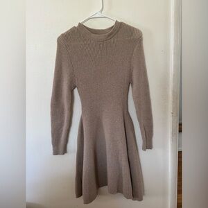 Taupe Knit Long Sleeve Dress